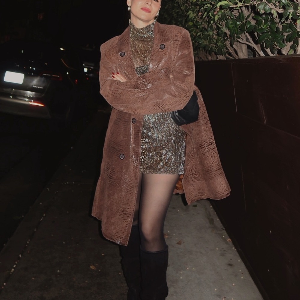 Marvin Richards Brown Textured Trench Coat